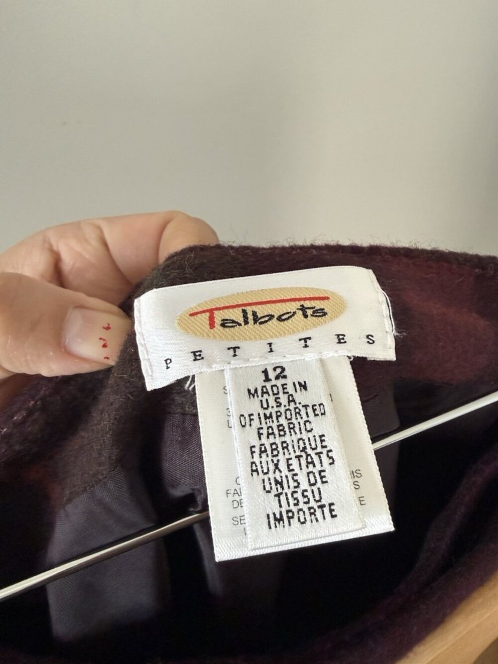 Vintage Talbots Wool Blend Tartan Plaid Wrap Midi Skirt Made In USA Preppy 12P - Picture 8 of 10